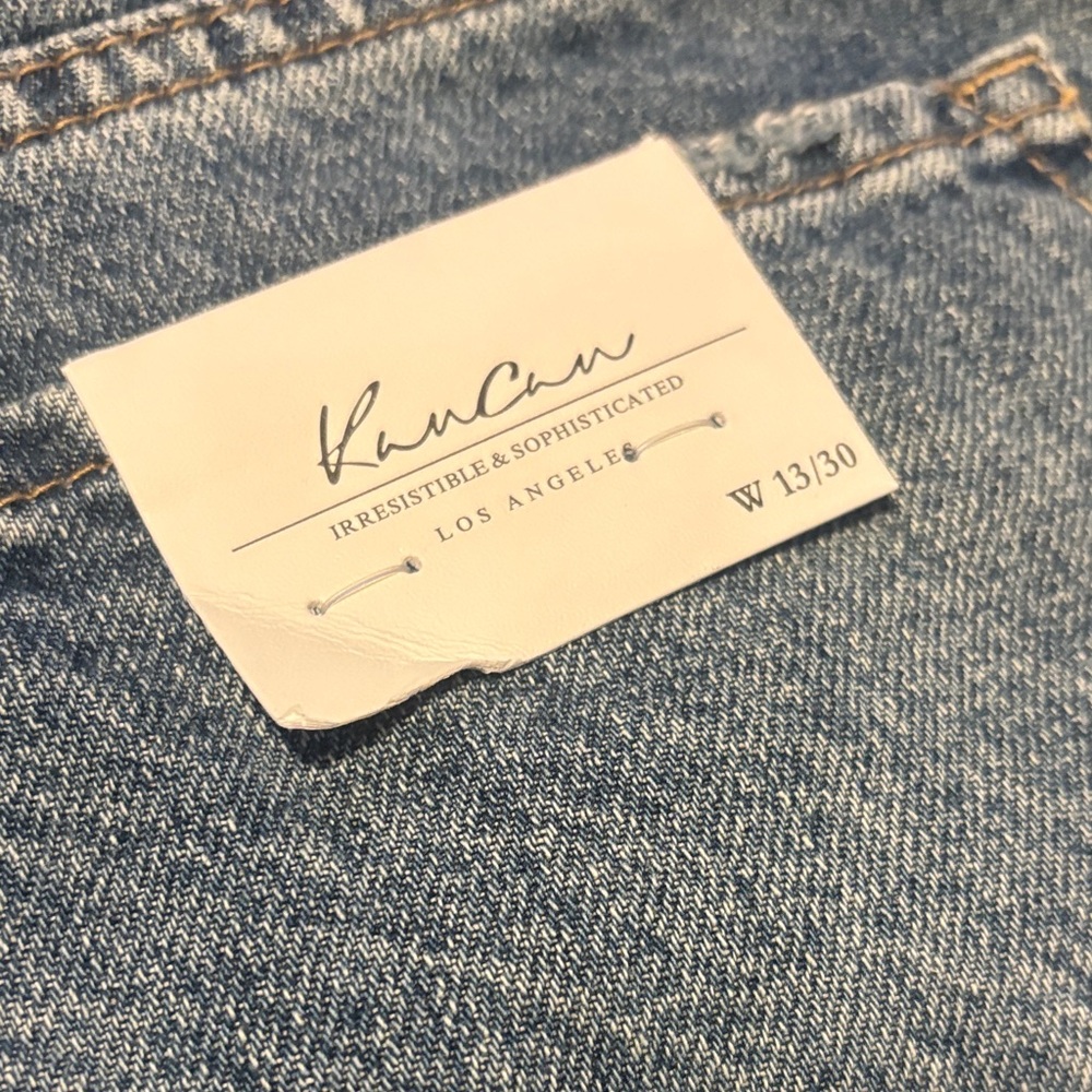 NWT Kancan Blue Distressed Jean Shorts - Picture 4 of 5